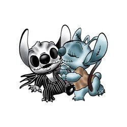 stitch & angel nightmare before xmas svg, disney svg, disney character svg, cartoon character svg, movie character, disn