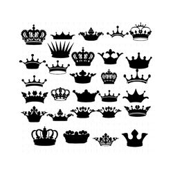 big collection vector crown silhouettes vintage bundle file svg, disney svg, disney gift, disney crown svg, crown silhou
