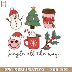 jingle all the way retro christmas png sublimation