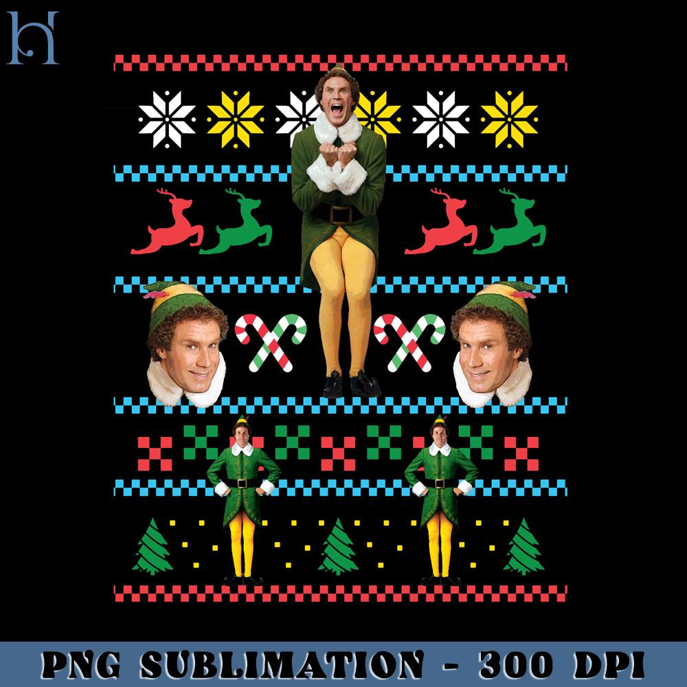 HMU181223504-Buddy The Elf Ugly Christmas Design Xmas Movie Fun Will Ferrell PNG Download, Xmas PNG.jpg
