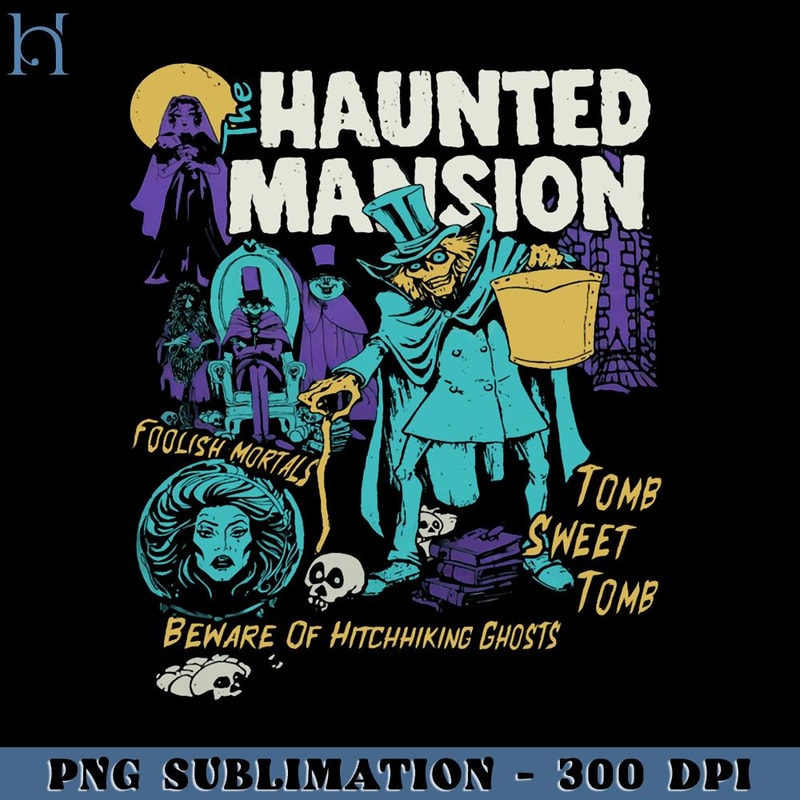 RBB031123871-Vintage Retro The Haunted Mansion Ghosts Halloween Disney Spooky Month Spooky Season Funny Movie PNG.jpg