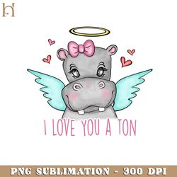 i love you a ton cute valentine's day png design