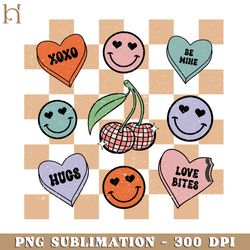xoxo retro valentine png sublimation