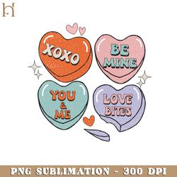 xoxo be mine you and me love bites  retro valentine png sublimation