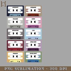 taylor swift eras tour 10 albums cassette tapes png download