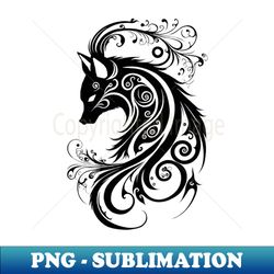 Tribal Swirl Fox - PNG Transparent Sublimation File - Enhance Your Apparel with Stunning Detail