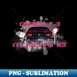 black 1969 ford mustang mach 1 428 cobra jet - creative sublimation png download - vibrant and eye-catching typography