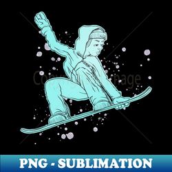 Snowboarder girl - PNG Transparent Digital Download File for Sublimation - Unleash Your Inner Rebellion