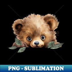 Cute Woodland Baby Teddy Bear - Modern Sublimation PNG File - Unleash Your Creativity