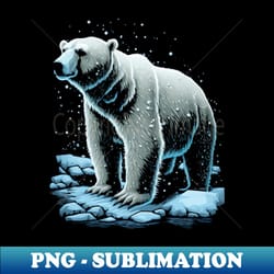 polar bear in the snow - png transparent sublimation file - enhance your apparel with stunning detail
