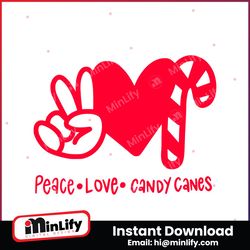 Heart Peace Love Candy Canes SVG