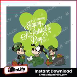 happy st patricks disney characters svg