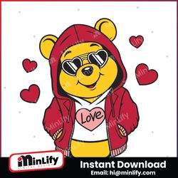 Valentine Day Pooh Bear Heart SVG