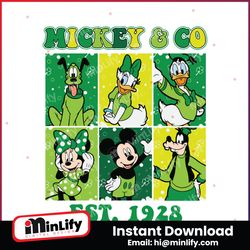 retro mickey and co est 1928 patricks day svg
