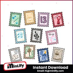 retro taylor swift album stamps png