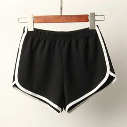women's summer stretchy drawstring shorts, elastic waist beach correndo short pants