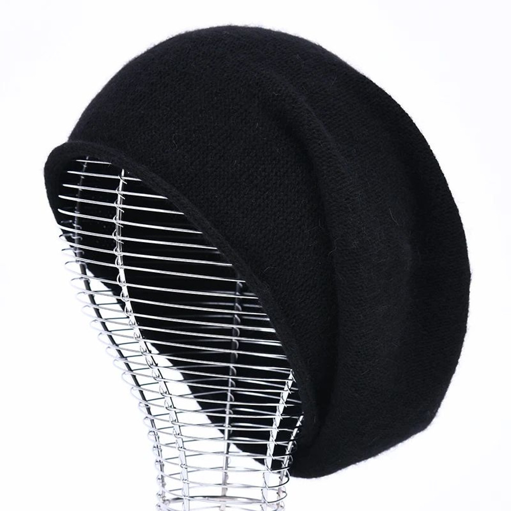Cashmere Beanie Hat For Women Slouchy Wool Knit Beanie Casual Crimping Beanie For Winter 5