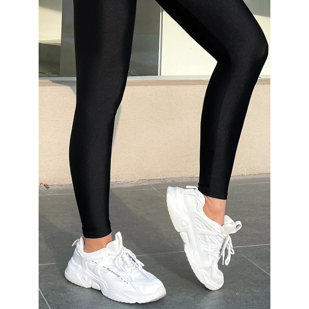 Shiny Black Glossy Leggings For Women High Waist Tight Bottoms Pants Workout Leggings For Gym 1