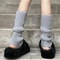 Leg Warmers For Women Soft Knitted Pleated Long Boot Socks For Winter Warm Knitted Knee High Socks 1