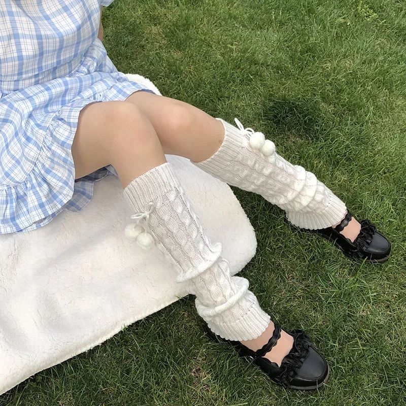 Cozy Winter Leg Warmers Soft Knitted Thick Footed Leg Warmers For Women Thickened Stockings Women S 3