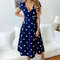 White Summer Dress for Women Casual Vintage Boho Dress with Polka Dot Print ALine Long Party Dres