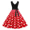Womens Retro Summer Dress VNeck Polka Dot Pinup Party Dress with Bow Audrey HepburnInspired 50s