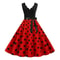 Womens Retro Summer Dress VNeck Polka Dot Pinup Party Dress With Bow Audrey HepburnInspired 50s Vin 4