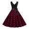 Womens Retro Summer Dress VNeck Polka Dot Pinup Party Dress with Bow Audrey HepburnInspired 50s