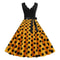 Womens Retro Summer Dress VNeck Polka Dot Pinup Party Dress with Bow Audrey HepburnInspired 50s