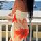 Elegant Womens Summer Off Shoulder Flower Printed Dress 7