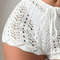Hollow Drawstring Open Waist Knitted Bikini Blocked Womens Shorts Stylish Comfortable Beachwear