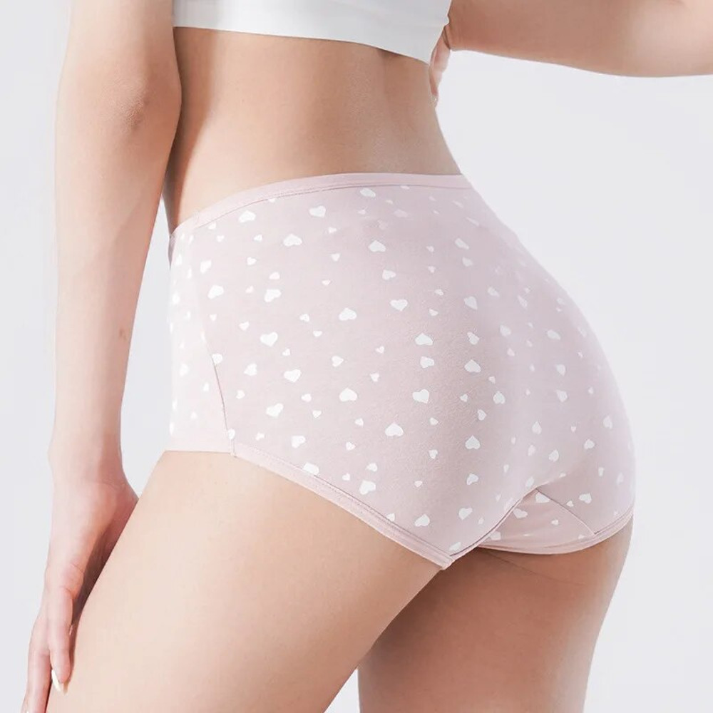 Breathable Cotton Womens Panties High Waist Briefs with Fashion Print Comfortable Female Lingerie