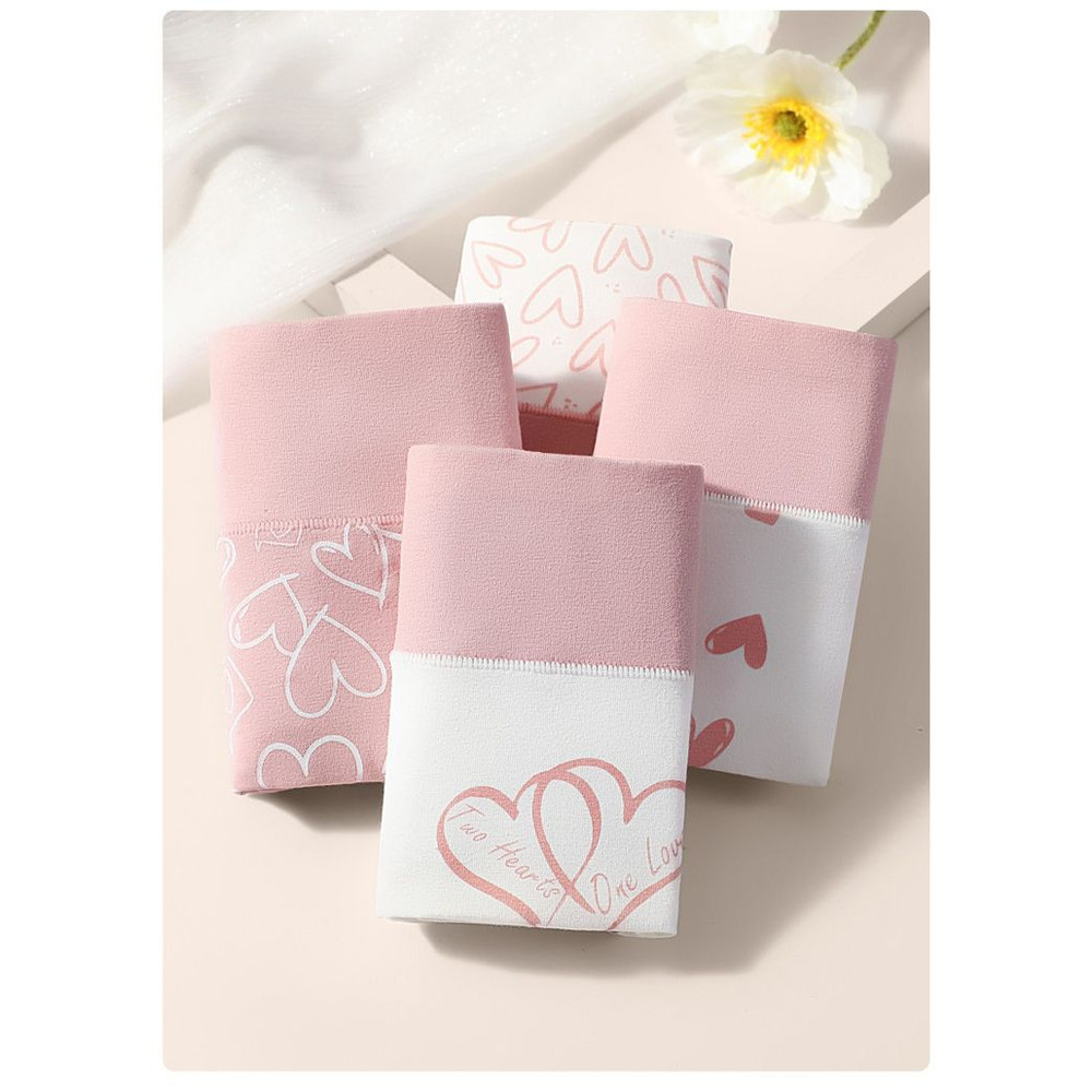 Breathable Cotton Womens Panties High Waist Briefs with Fashion Print Comfortable Female Lingerie