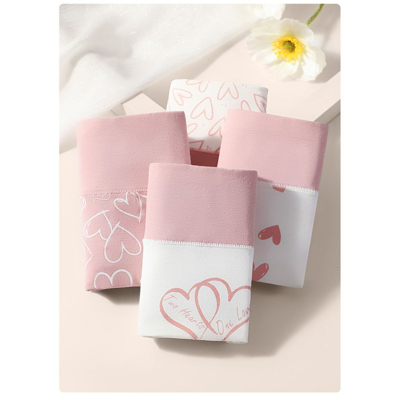 Breathable Cotton Womens Panties High Waist Briefs with Fashion Print Comfortable Female Lingerie