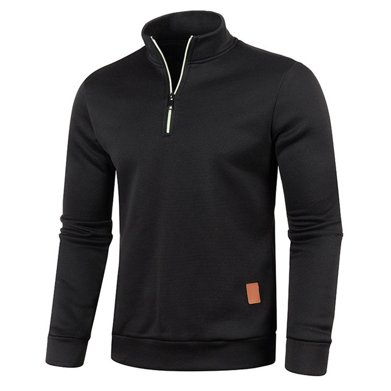 Sweatshirt For Men Fleece Lined Pullover With V Neck Windproof Design 3