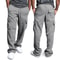 Breathable Cotton Sweatpants For Men Elastic Waist Baggy Pants With Drawstring Multiple Pockets 2