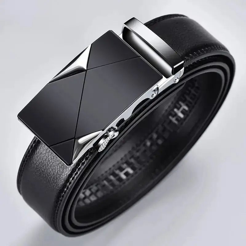 Luxury Belt For Men HighQuality PU Leather Glossy Belt With Lychee Pattern Unisex Dress Casual Wea 1