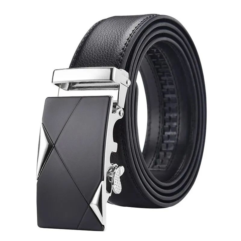 Luxury Belt For Men HighQuality PU Leather Glossy Belt With Lychee Pattern Unisex Dress Casual Wea 4