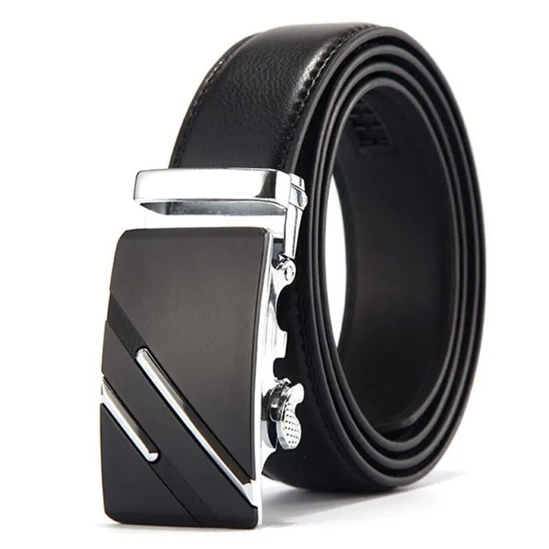 Luxury Belt For Men HighQuality PU Leather Glossy Belt With Lychee Pattern Unisex Dress Casual Wea 3