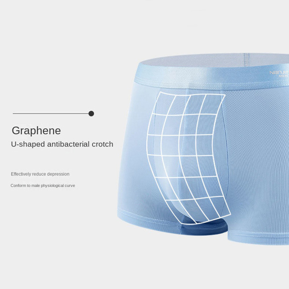 Mens Ice Silk Boxer Shorts Breathable Cool Underwear with Convex Design for AllDay Comfort