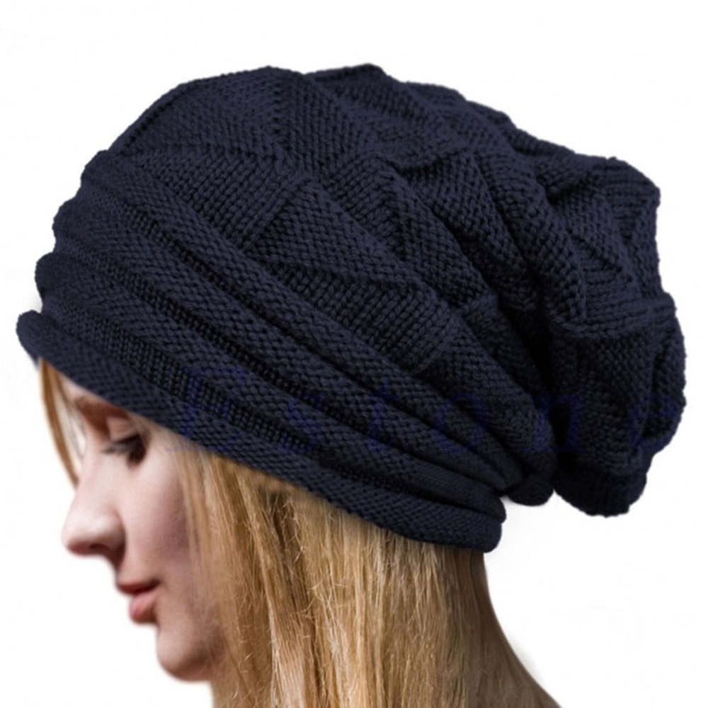 Oversized Winter Hat Knitted Baggy Beanie For Women Slouchy Ski Cap Warm Wool Skullies Unisex 6