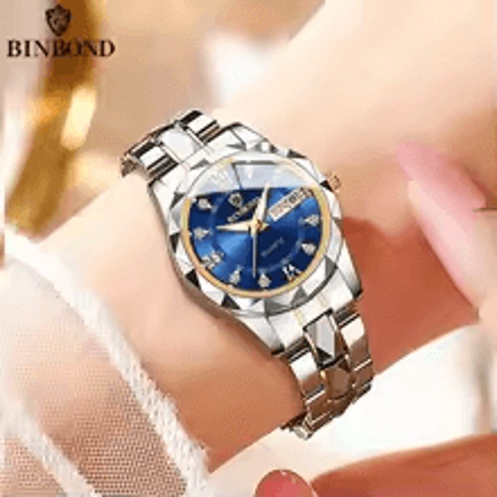 BINBOND B2521 Luxury Fashion Business Womens Quartz Watch Waterproof Week Date Sport Wristwatch 1