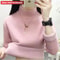 Turtleneck Winter Sweater For Women Elegant Thickened VelvetLined Knit Pullover Slim Fit Knitted Ju 14