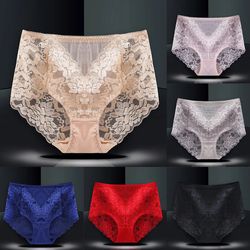 women's plus size seamless lace panties, high waist, comfortable & sexy briefs
