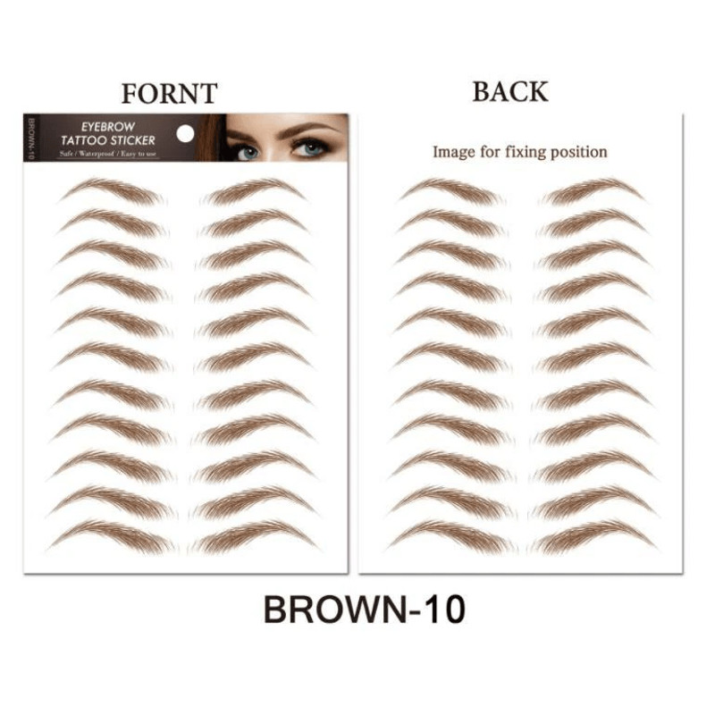 Brow Liner Sticker 6D Bionic Tattoo False Eyebrow Stamp Waterproof Black Brown Reusable StickOn Eye 24