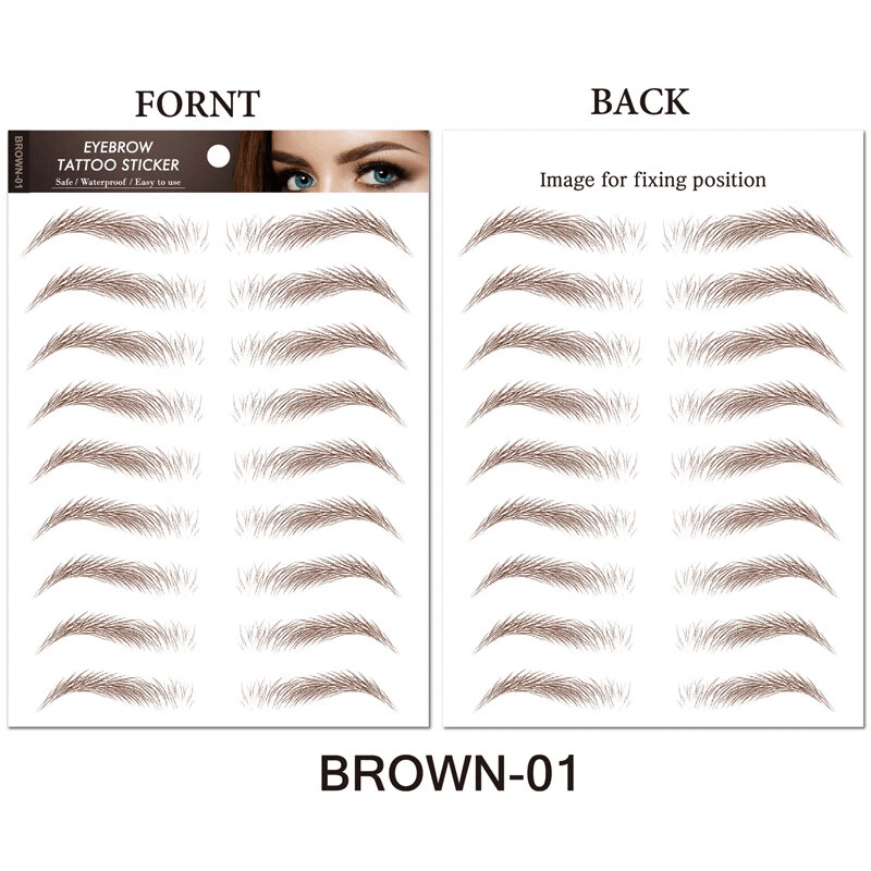 Brow Liner Sticker 6D Bionic Tattoo False Eyebrow Stamp Waterproof Black Brown Reusable StickOn Eye 15