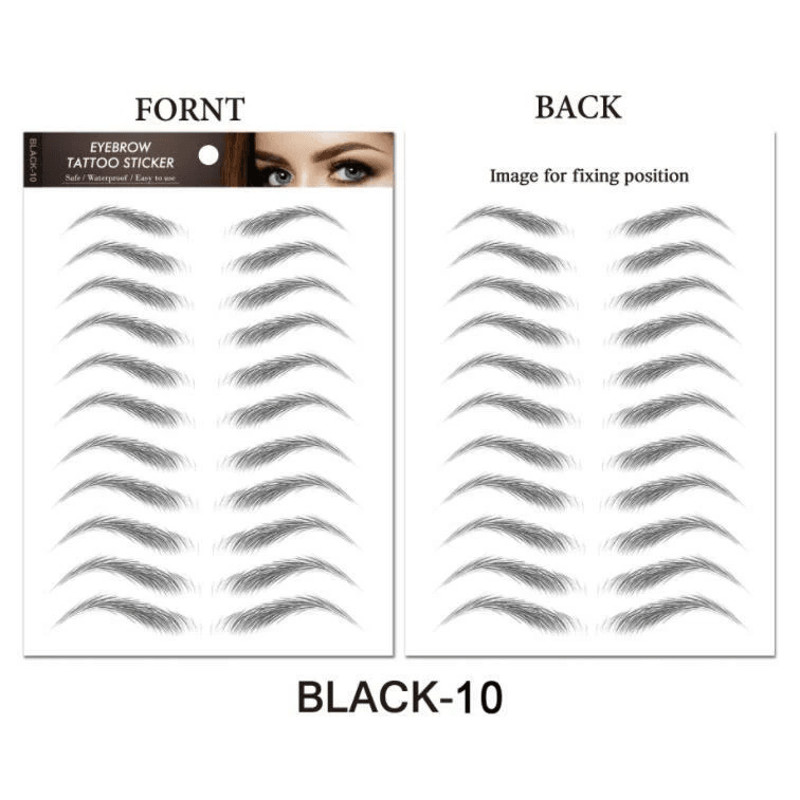 Brow Liner Sticker 6D Bionic Tattoo False Eyebrow Stamp Waterproof Black Brown Reusable StickOn Eye 14