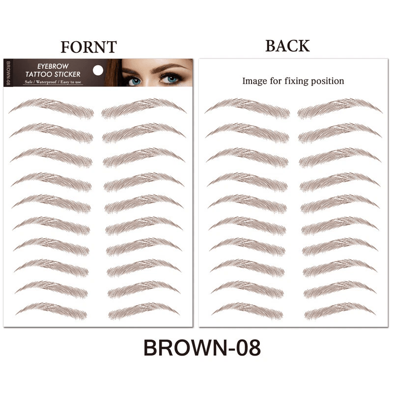 Brow Liner Sticker 6D Bionic Tattoo False Eyebrow Stamp Waterproof Black Brown Reusable StickOn Eye 22