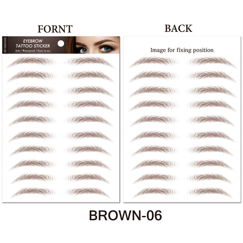 Brow Liner Sticker 6D Bionic Tattoo False Eyebrow Stamp Waterproof Black Brown Reusable StickOn Eye 20
