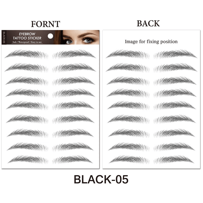 Brow Liner Sticker 6D Bionic Tattoo False Eyebrow Stamp Waterproof Black Brown Reusable StickOn Eye 9